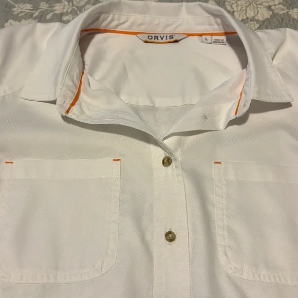 Orvis White Long Sleeve Open-Air Caster Shirt Designed for Outdoor Performance - Picture 6 of 12